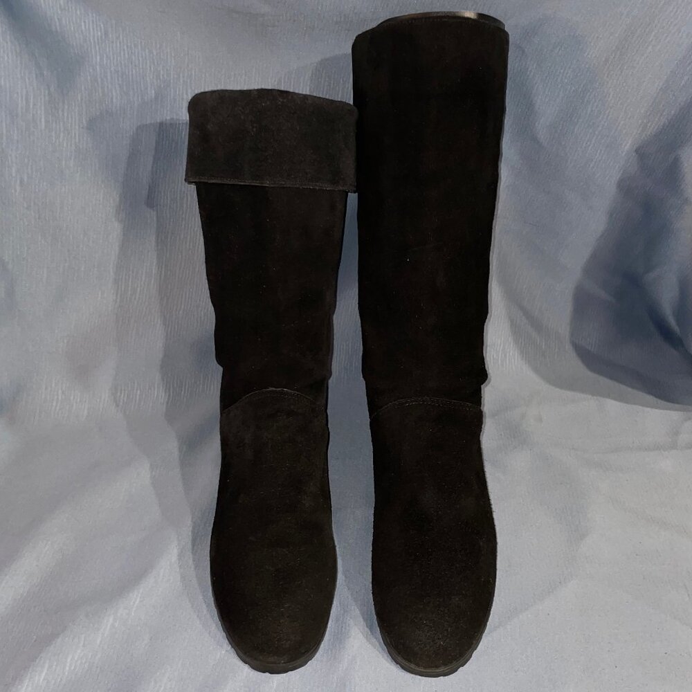 LANDS END Black Suede KNEE HIGH RIDING BOOT S/N 83184, Women Size 9.5m